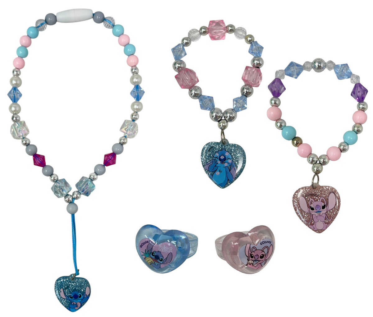 Set Accessori Stitch e Angel DISNEY 12 Pezzi Gioielli Accessori Capelli - St00102