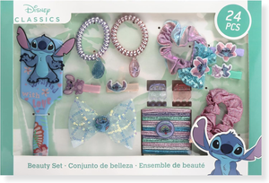 Set Accessori Capelli Stitch e Angel DISNEY 24 Pezzi Spazzola Elastici Mollette - St00101