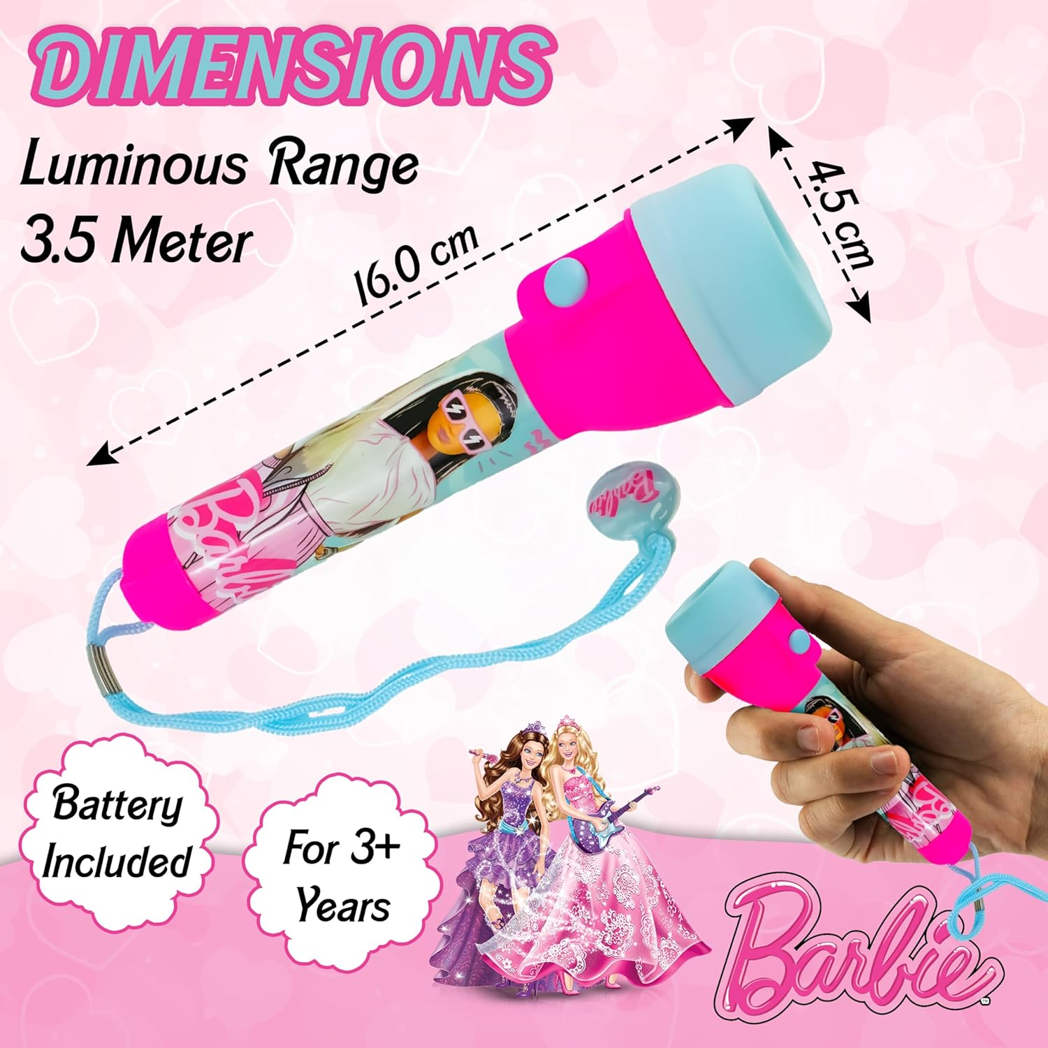 Torcia LED Barbie a Batterie Confezione Regalo - Bb00010