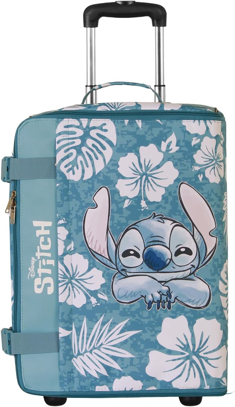Trolley da Viaggio Pieghevole Stitch DISNEY Valigia Morbida in Tessuto con Manico Allungabile - 06231