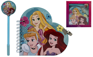 Diario con Penna Principesse DISNEY Agenda a Forma di Cuore con Lucchetto - 07709