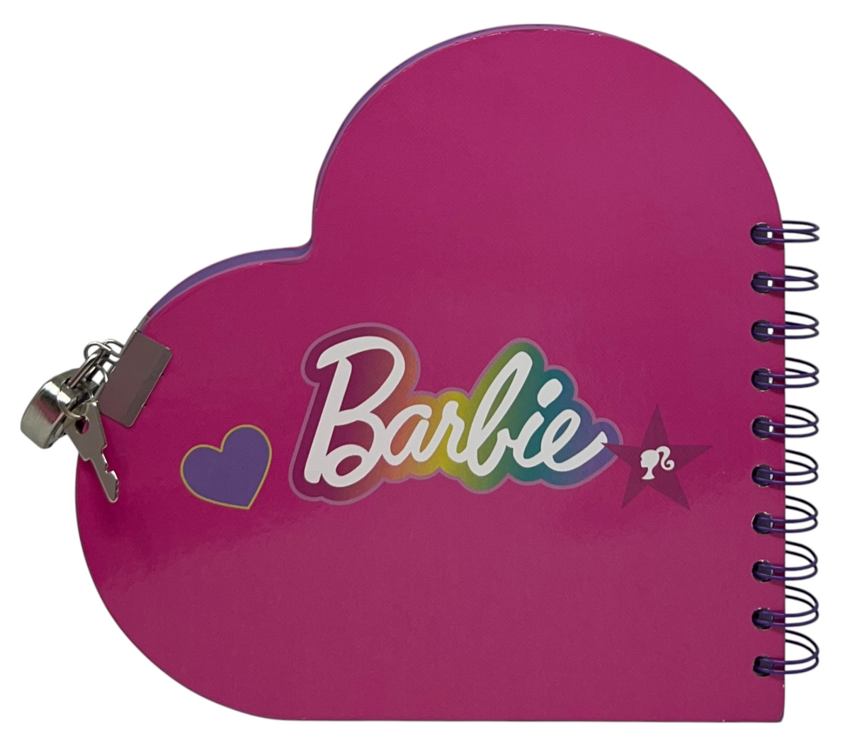 Diario con Penna Barbie Agenda a Forma di Cuore con Lucchetto - 07711
