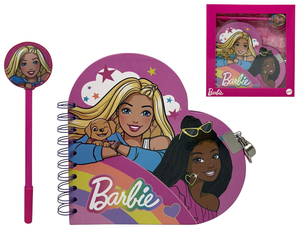 Diario con Penna Barbie Agenda a Forma di Cuore con Lucchetto - 07711
