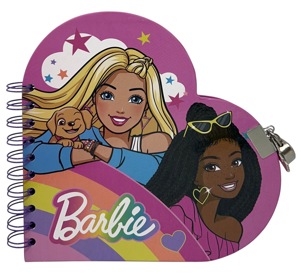 Diario con Penna Barbie Agenda a Forma di Cuore con Lucchetto - 07711