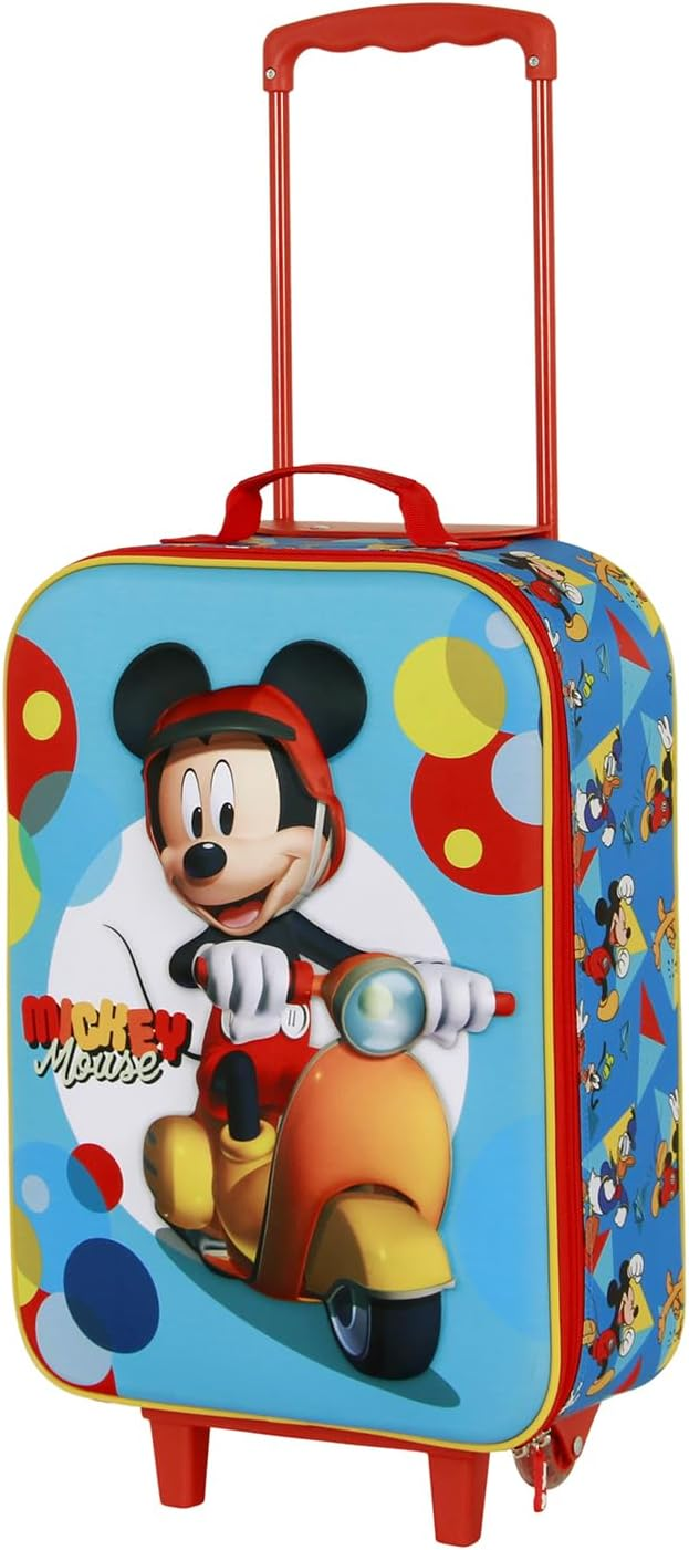 Trolley da Viaggio Topolino DISNEY Valigia Morbida in Tessuto con Manico Allungabile - 08805