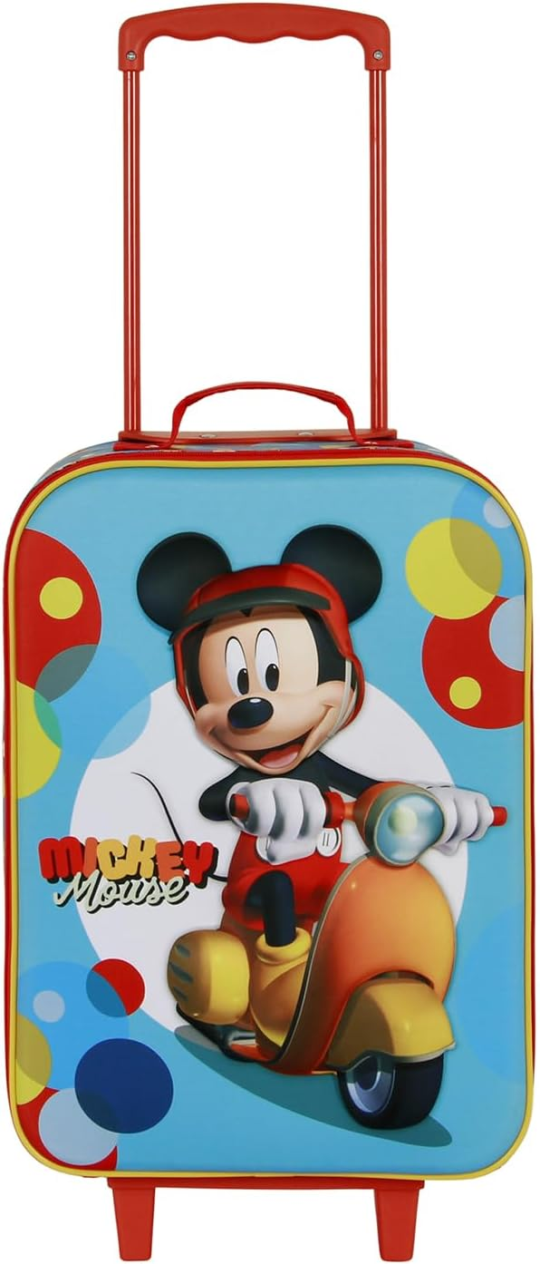 Trolley da Viaggio Topolino DISNEY Valigia Morbida in Tessuto con Manico Allungabile - 08805