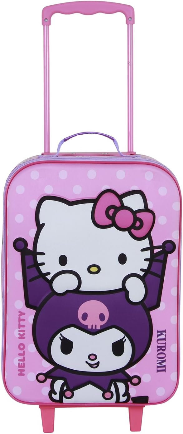 Trolley da Viaggio Hello Kitty Kuromi Valigia Morbida in Tessuto con Manico Allungabile - 08810