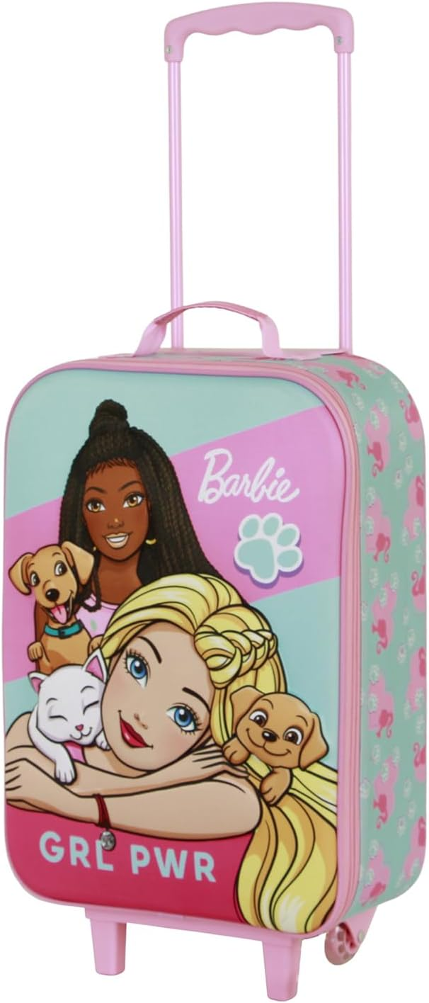 Trolley da Viaggio Barbie Valigia Morbida in Tessuto con Manico Allungabile - 08811