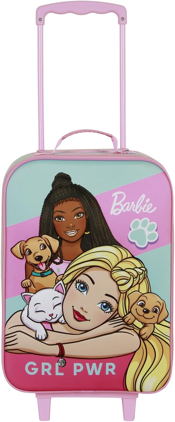 Trolley da Viaggio Barbie Valigia Morbida in Tessuto con Manico Allungabile - 08811