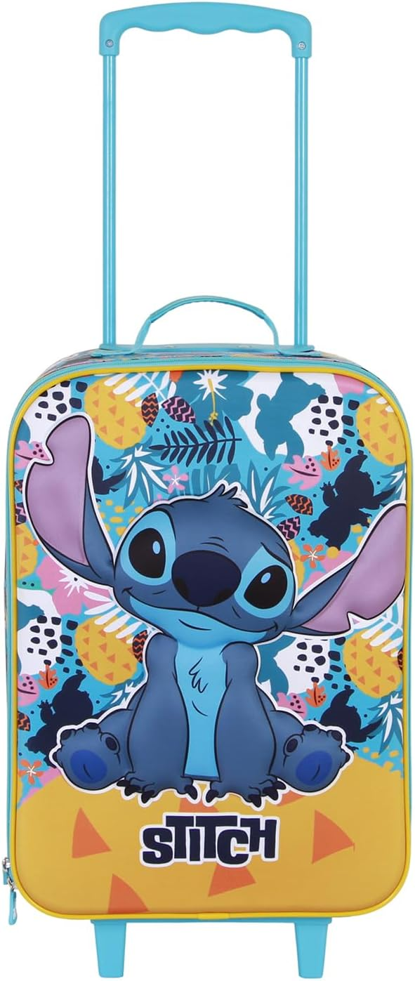 Trolley da Viaggio Stitch DISNEY Valigia Morbida in Tessuto con Manico Allungabile - 08812