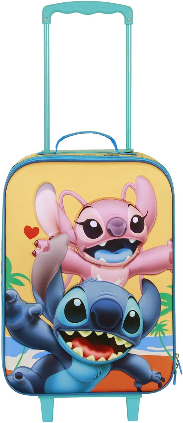 Trolley da Viaggio Stitch Angel DISNEY Valigia Morbida in Tessuto con Manico Allungabile - 08813