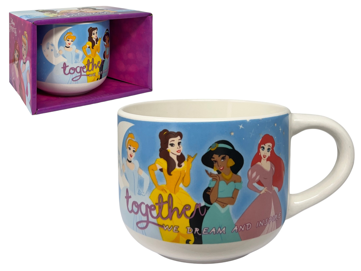 Tazza Larga Jumbo Principesse DISNEY in Ceramica 380 Ml in Scatola - D06586mc