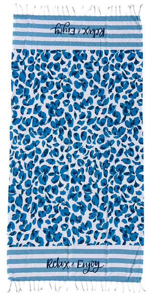 Telo Mare con Frange 190 X 70 CM Asciugamo in Misto Cotone Accessorio Spiaggia Piscina