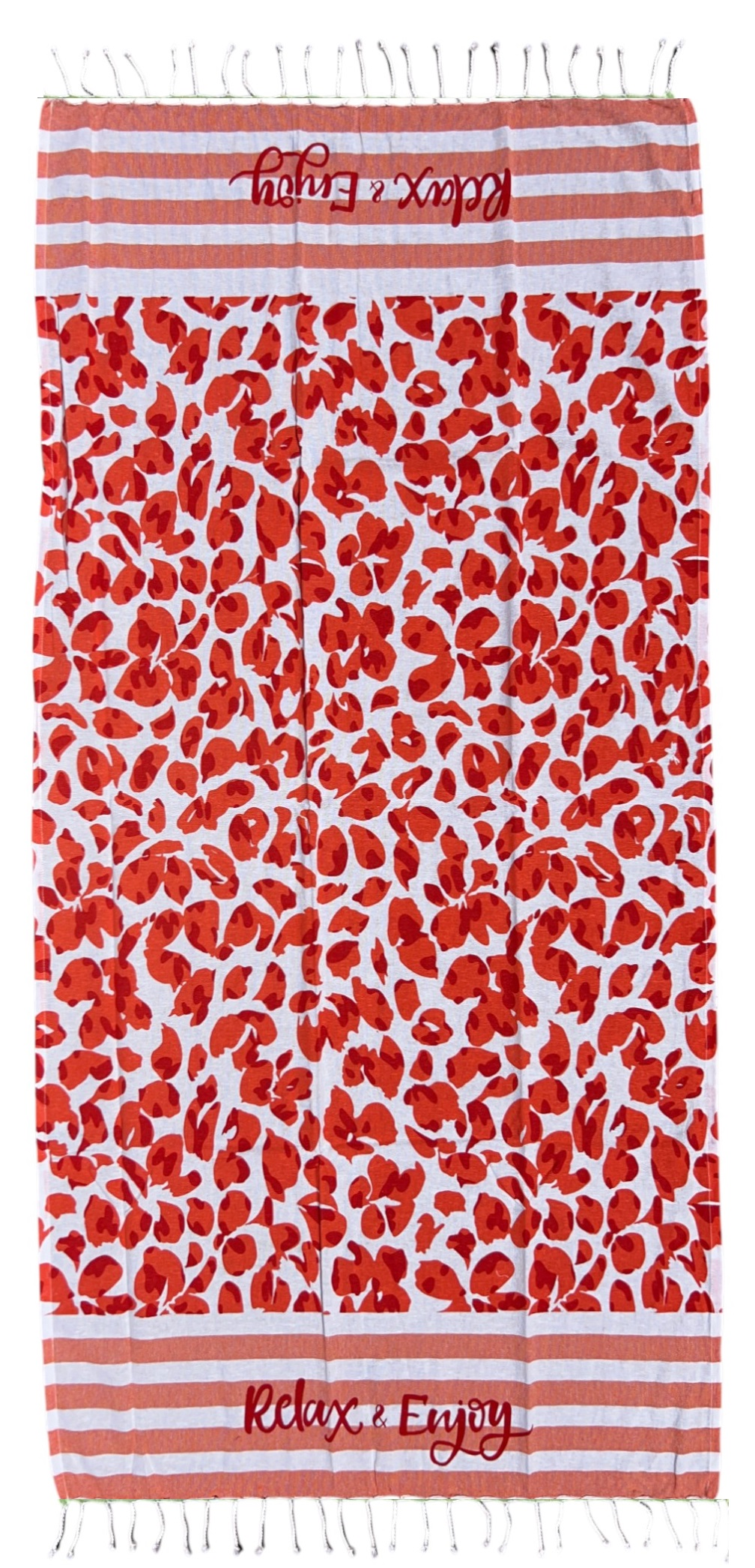 Telo Mare con Frange 190 X 70 CM Asciugamo in Misto Cotone Accessorio Spiaggia Piscina