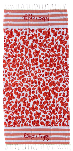 Telo Mare con Frange 190 X 70 CM Asciugamo in Misto Cotone Accessorio Spiaggia Piscina