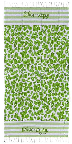 Telo Mare con Frange 190 X 70 CM Asciugamo in Misto Cotone Accessorio Spiaggia Piscina