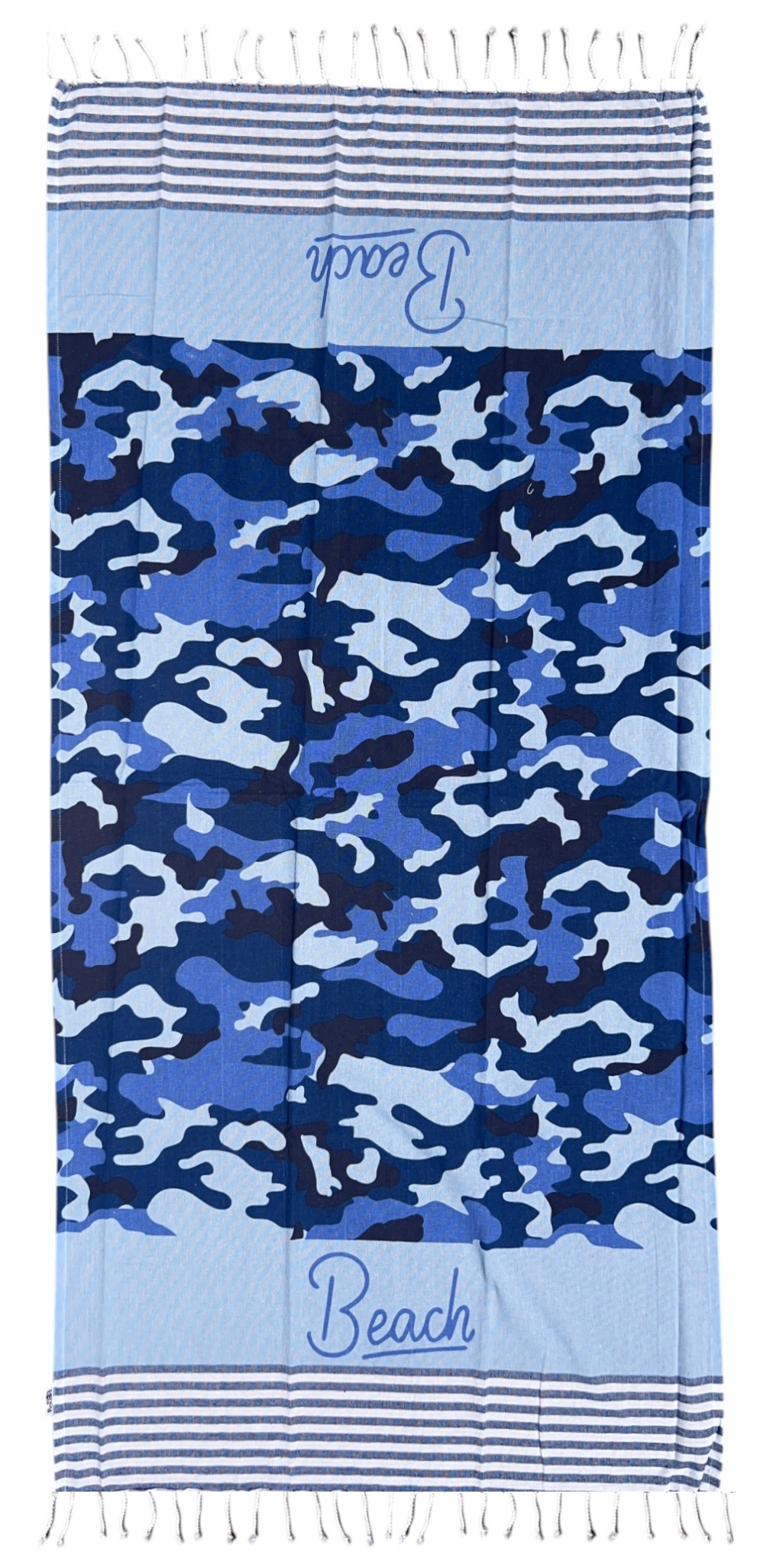 Telo Mare con Frange 190 X 70 CM Asciugamo in Misto Cotone Accessorio Spiaggia Piscina