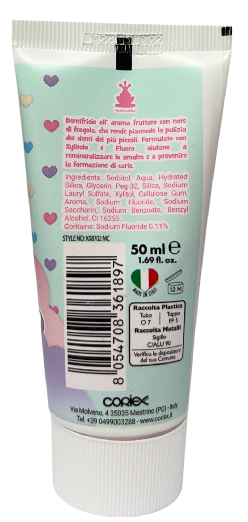 Dentrificio Unicorno Gusto Fragola Anticarie Floururo di Sodio 50 Ml - X08702mc