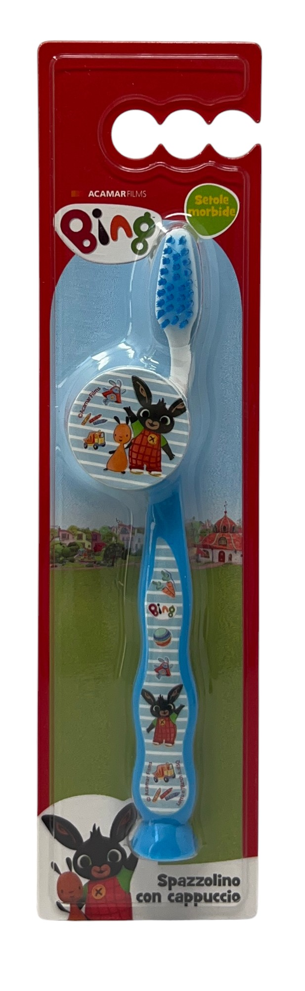 Spazzolino Bing con Cappuccio Setole Morbide Manico Ergonomico - Q05449mcazzurro
