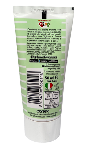 Dentrificio Bing Gusto Fragola Anticarie Floururo di Sodio 50 Ml - Q08694mc
