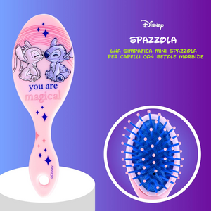 Set Accessori per Capelli Stitch DISNEY 7 Pezzi Mini Spazzola Forcine Elastici Fermaglio - D06576mc