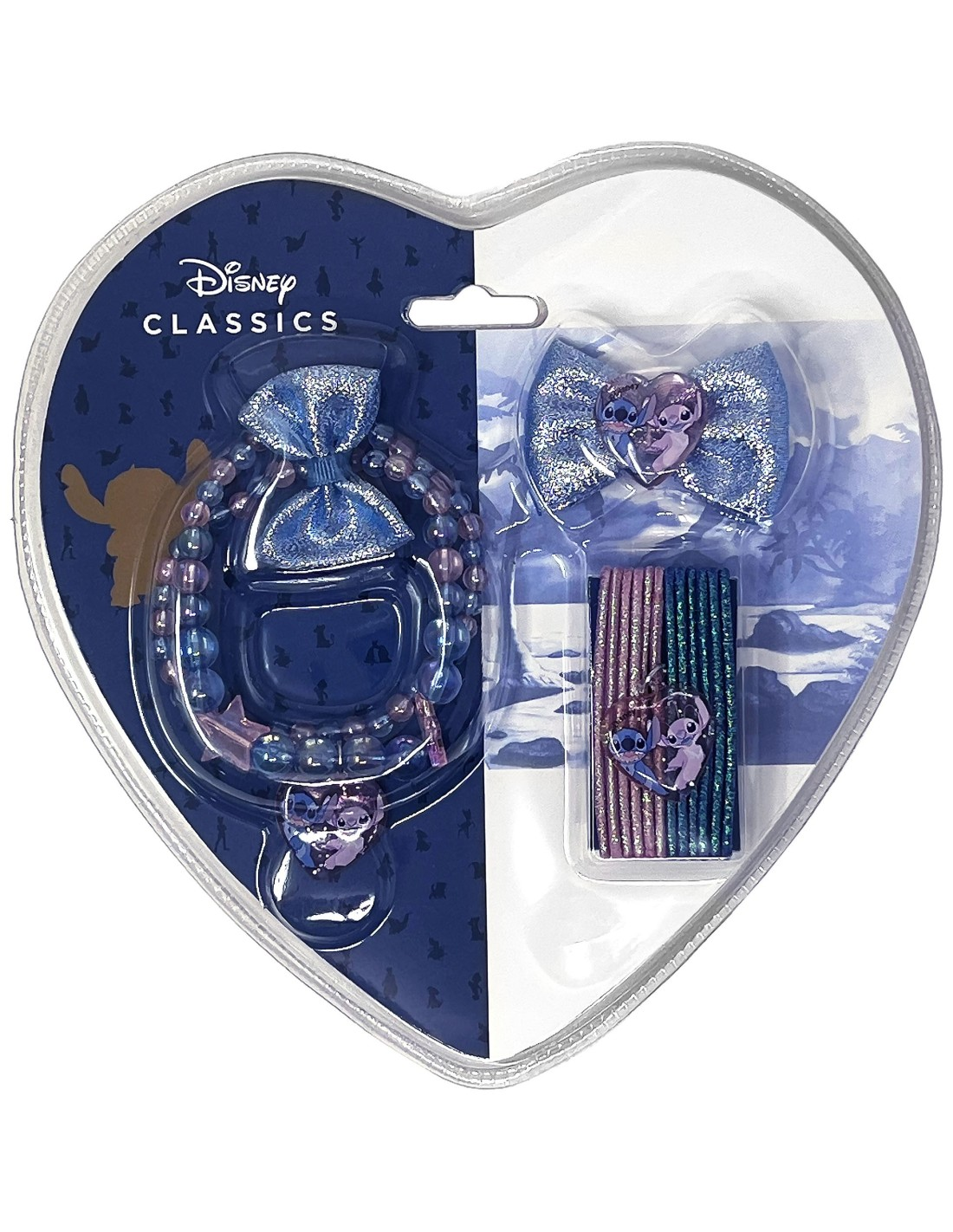 Set Accessori Capelli e Collana Stitch DISNEY 14 Pezzi Elastici Fermaglio - D06577mc