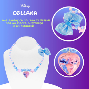 Set Accessori Capelli e Collana Stitch DISNEY 14 Pezzi Elastici Fermaglio - D06577mc