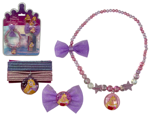 Set Accessori Capelli e Collana Principesse DISNEY 14 Pezzi Elastici Fermaglio - D06567mc