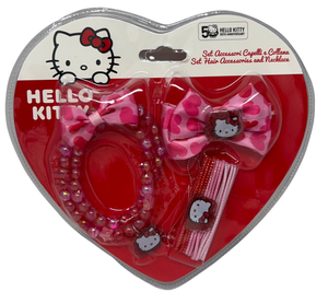 Set Accessori Capelli e Collana Hello Kitty 14 Pezzi Elastici Fermaglio - H09332mc