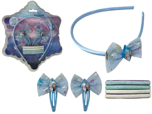 Set Accessori per Capelli Frozen DISNEY 7 Pezzi Cerchietto Clic Clac Elastici - D05375mc