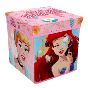 Pouf Contenitore Principesse DISNEY Multifunzione Porta Oggetti per Sedersi 30 CM - Pri24-4308