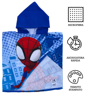 Poncho Mare Spidey MARVEL 100 X 50 CM Accappatoio per Bambini 100% Pl - Spi36-5103