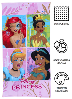 Telo Mare Principesse DISNEY Asciugamano per Bambini in Microfibra CM 140x70 - Pri36-5061