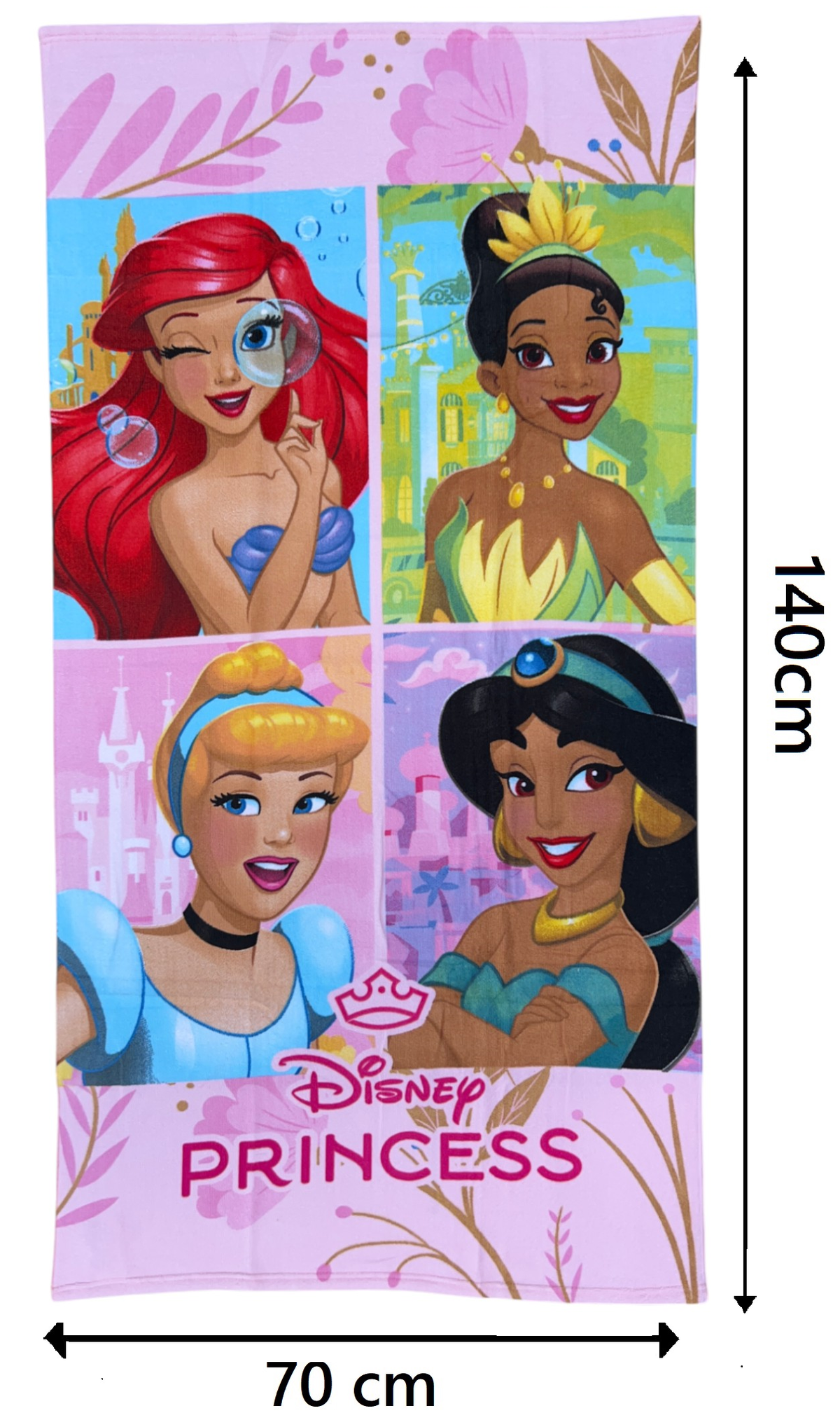 Telo Mare Principesse DISNEY Asciugamano per Bambini in Microfibra CM 140x70 - Pri36-5061