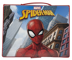 Valigetta 65 Pezzi Spiderman MARVEL Scatola Colori Cancelleria Stickers per Bambini - 8224