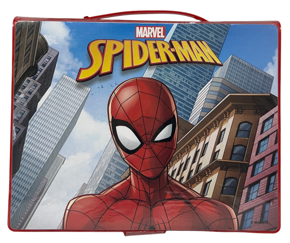 Valigetta 65 Pezzi Spiderman MARVEL Scatola Colori Cancelleria Stickers per Bambini - 8224