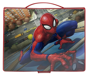 Valigetta 65 Pezzi Spiderman MARVEL Scatola Colori Cancelleria Stickers per Bambini - 8224