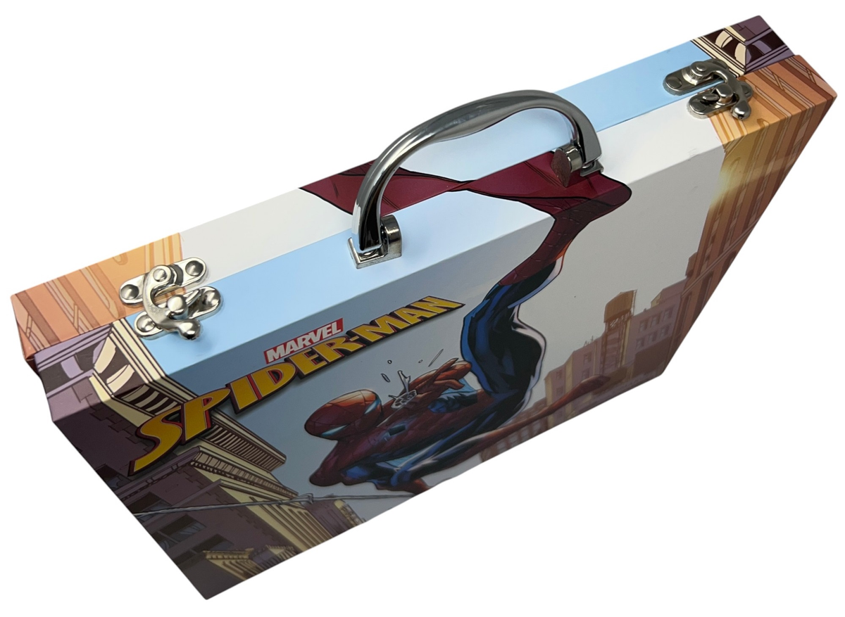Valigetta 55 Pezzi Spiderman MARVEL Scatola Colori Cancelleria Stickers per Bambini - 1847