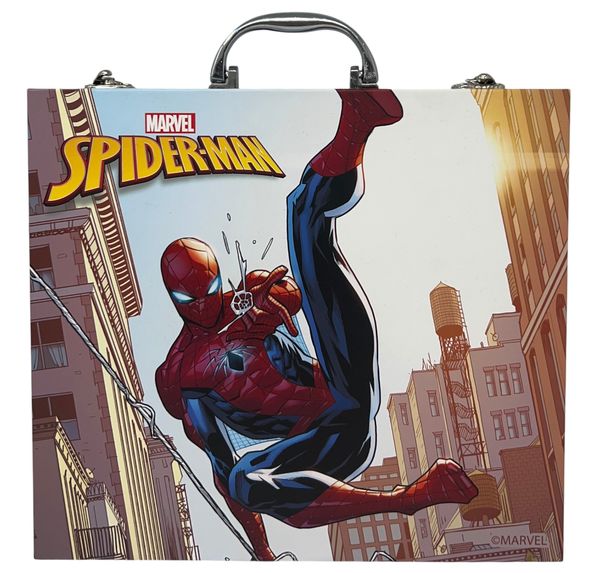 Valigetta 55 Pezzi Spiderman MARVEL Scatola Colori Cancelleria Stickers per Bambini - 1847