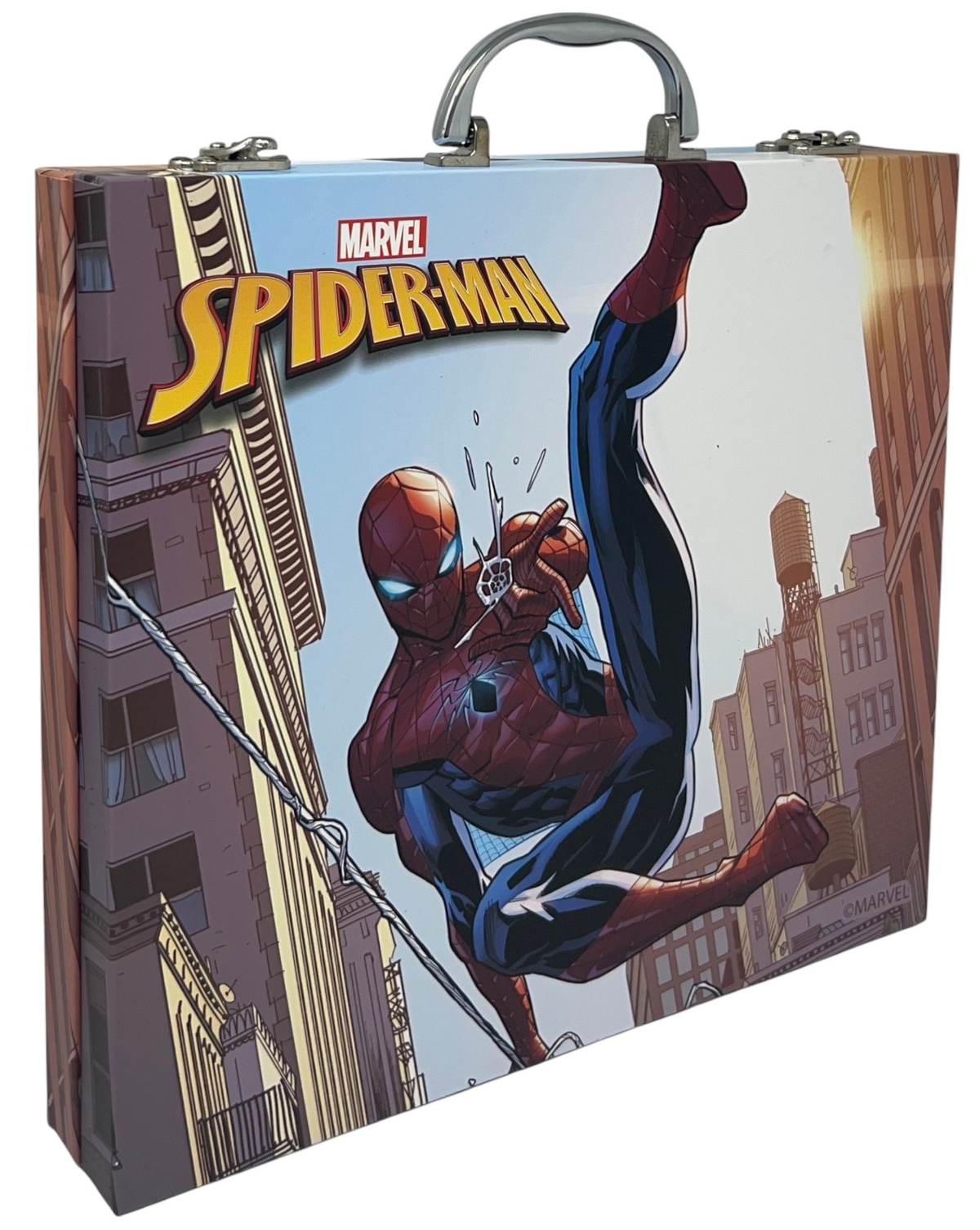 Valigetta 55 Pezzi Spiderman MARVEL Scatola Colori Cancelleria Stickers per Bambini - 1847