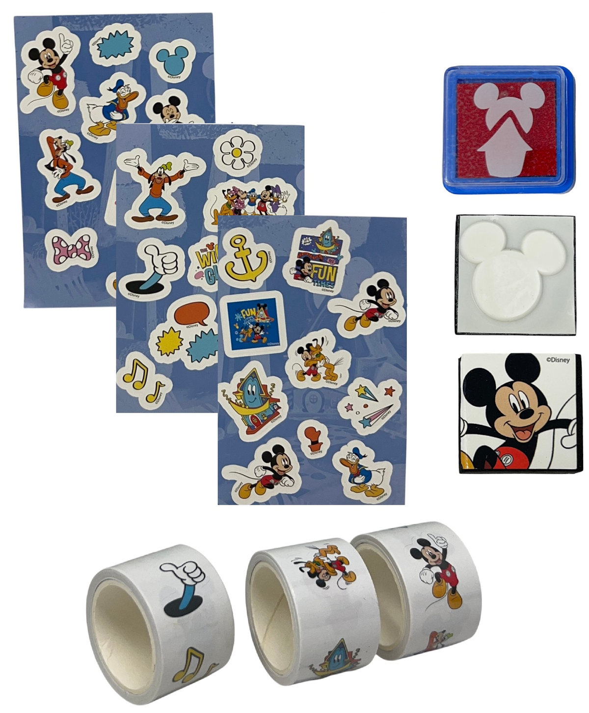 Agenda con Accessori Topolino DISNEY Set Cancelleria 12 Pezzi Diario Stickers Colori - Mic1054