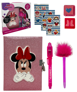 Diario Segreto Glitter Minnie DISNEY con Penna Magica e Accessori con Confezione - Min0824