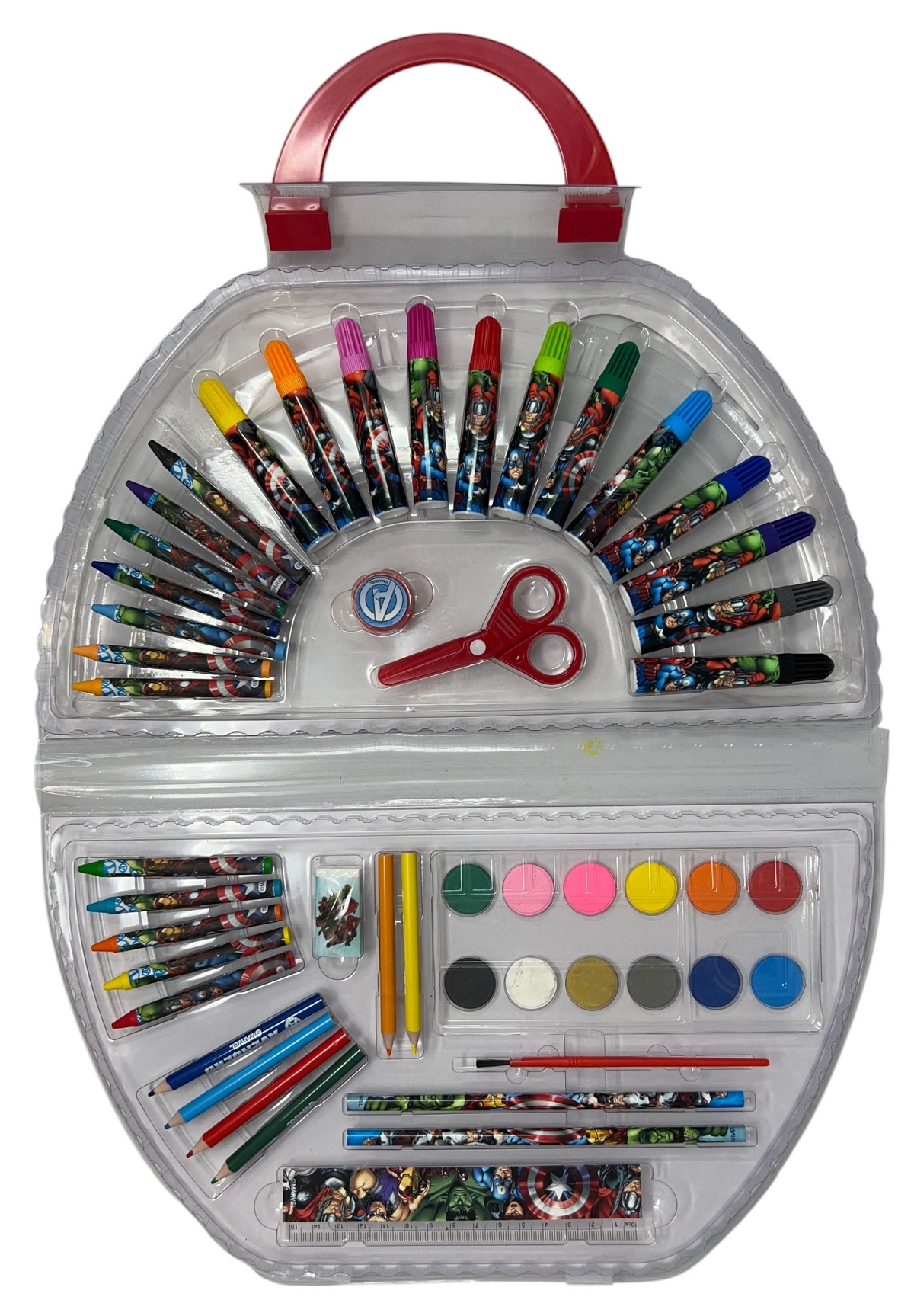 Valigetta Colori Avengers MARVEL Set Cancelleria 51 Pezzi per Bambini - Av1107
