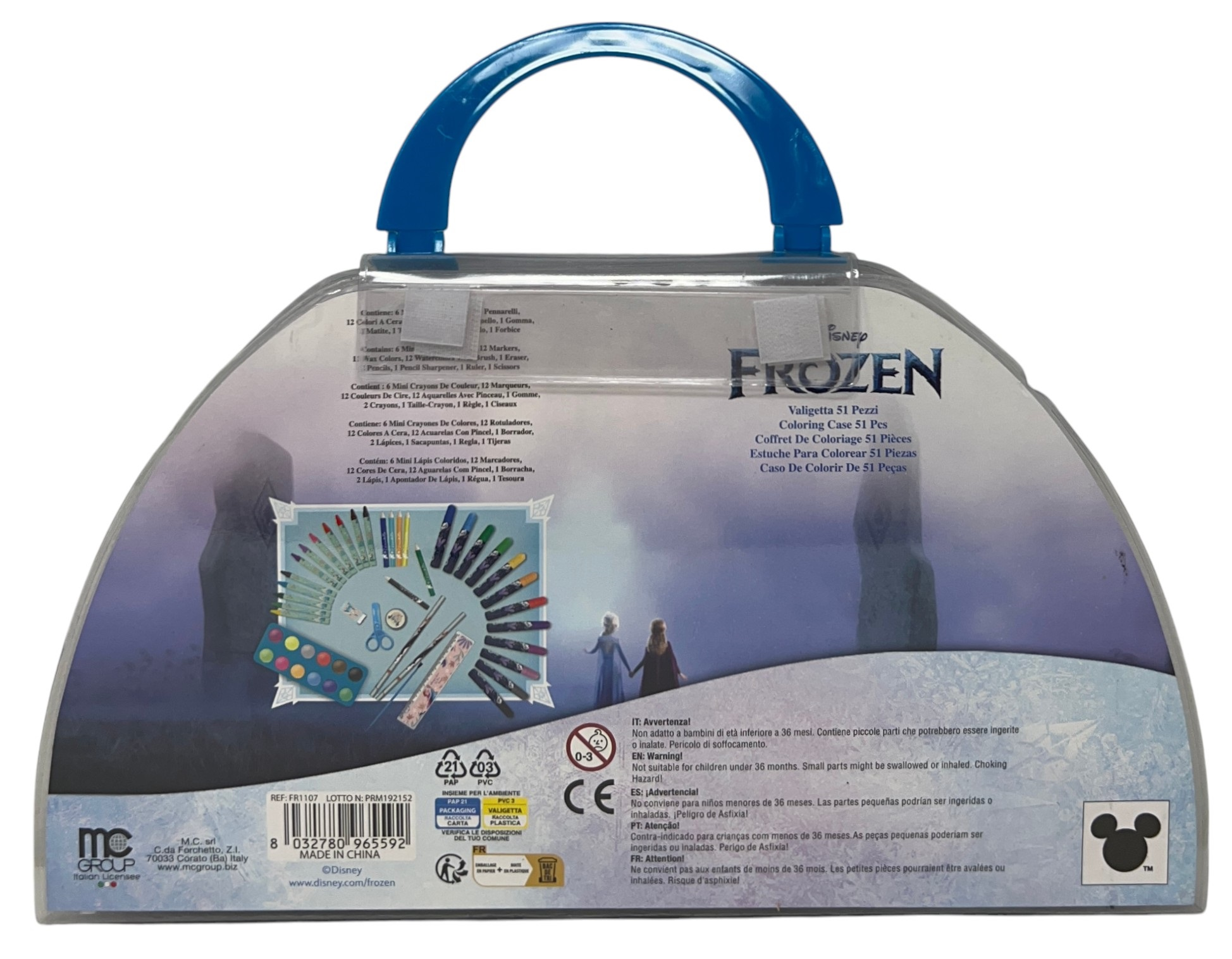 Valigetta Colori Frozen DISNEY Set Cancelleria 51 Pezzi per Bambini - Fr1107