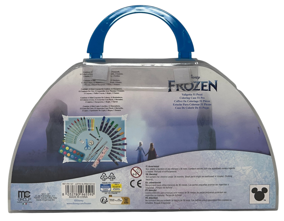 Valigetta Colori Frozen DISNEY Set Cancelleria 51 Pezzi per Bambini - Fr1107