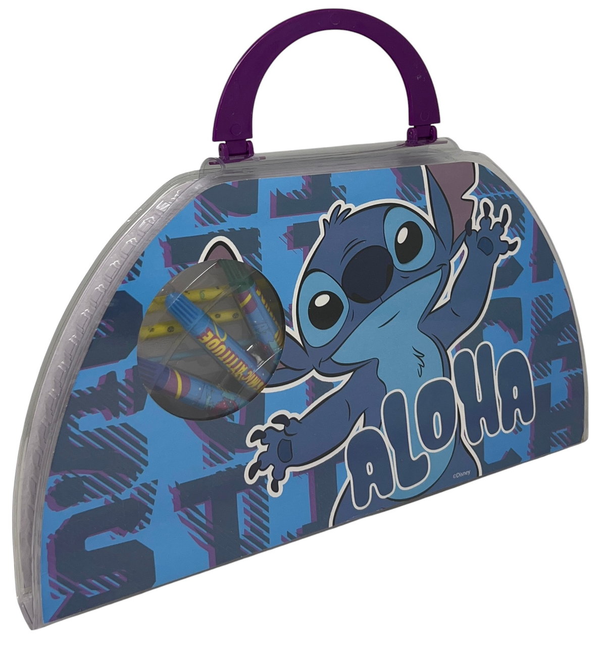 Valigetta Colori Stitch DISNEY Set Cancelleria 51 Pezzi per Bambini - Lst1107