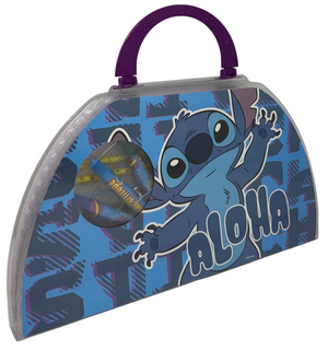 Valigetta Colori Stitch DISNEY Set Cancelleria 51 Pezzi per Bambini - Lst1107