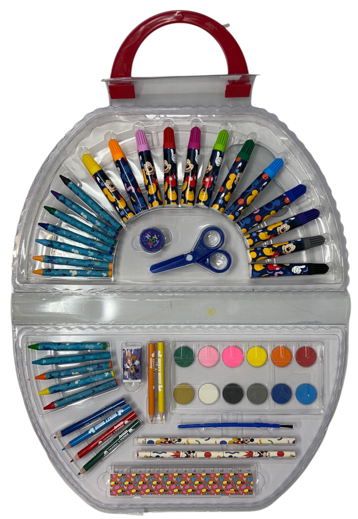 Valigetta Colori Topolino DISNEY Set Cancelleria 51 Pezzi per Bambini - Mic1107