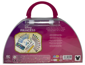 Valigetta Colori Principesse DISNEY Set Cancelleria 51 Pezzi per Bambini - Pr1107