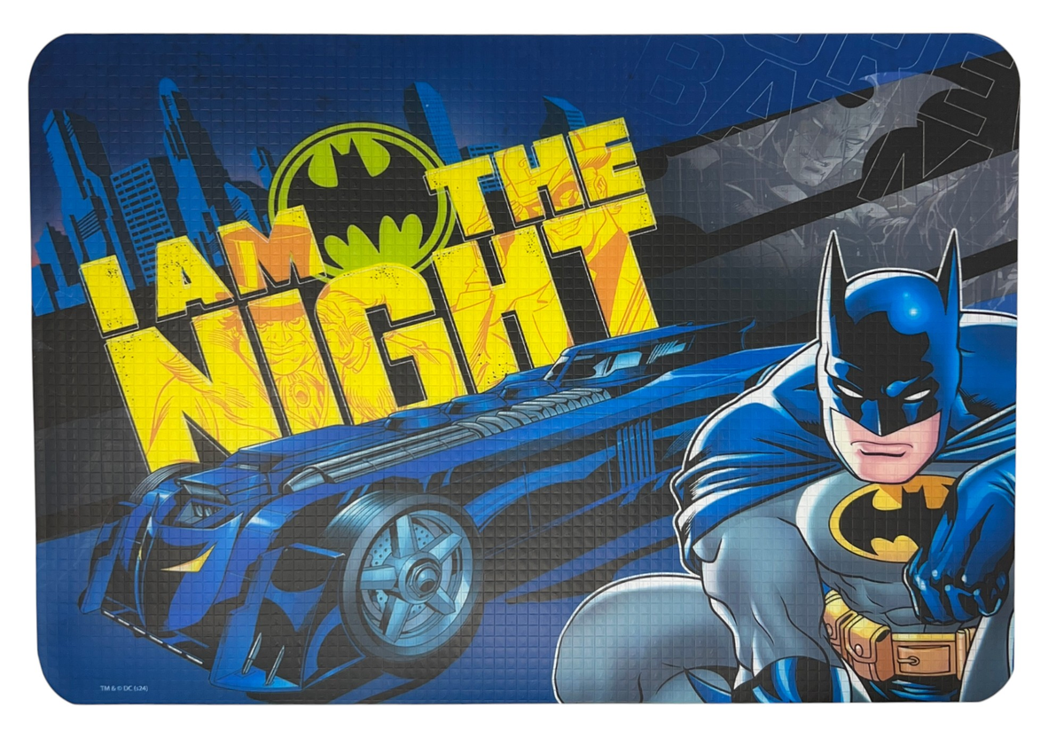 Tovaglietta Batman in Plastica Morbida Antiscivolo Ripiegabile Lavabile da Colazione Pranzo Cm.44x30 - Ba0979